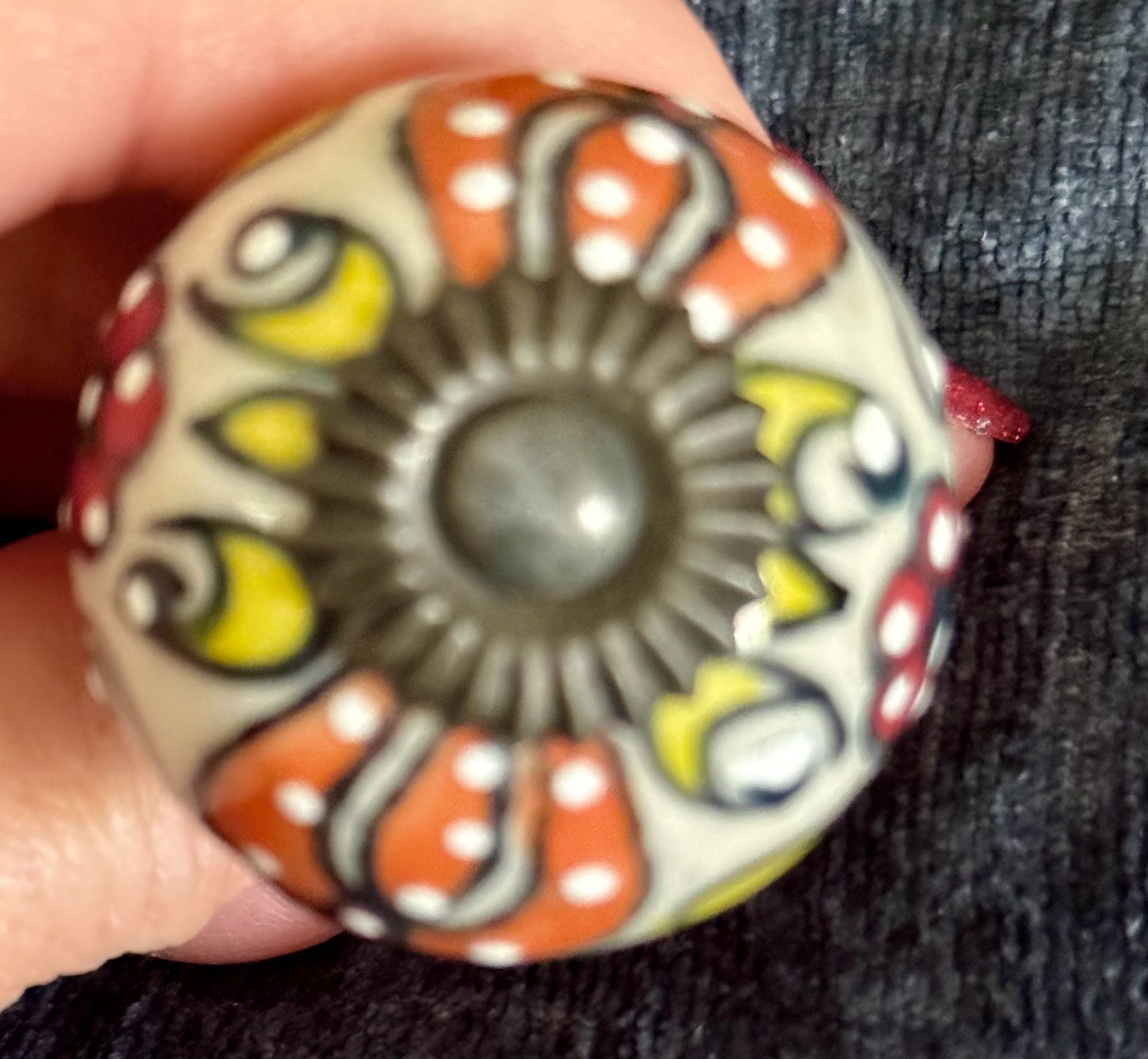 Trinca-Ferro Ceramic Cabinet Knobs Hand Painted Floral Drawer Pulls Set 3 4