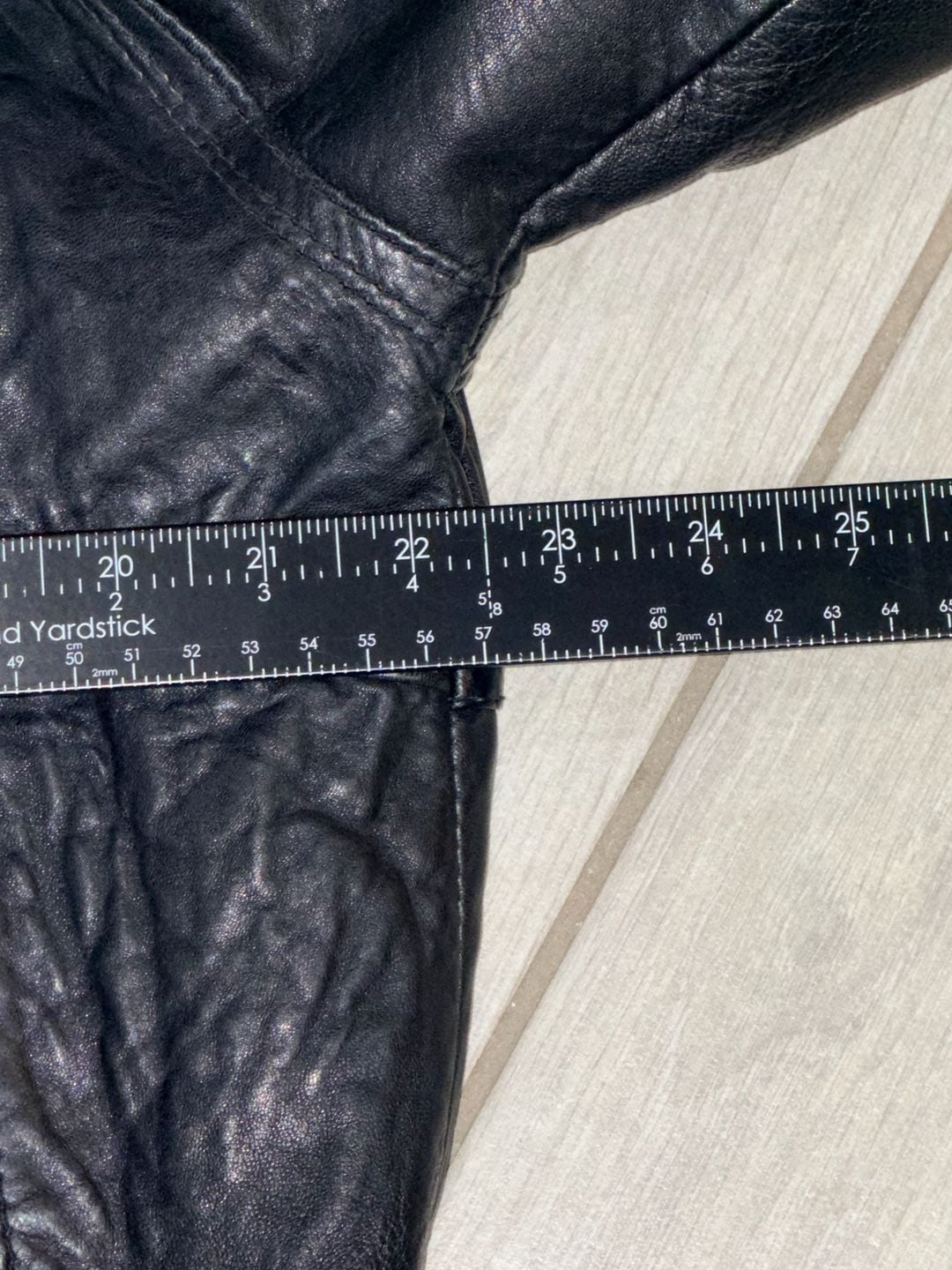 Pop's Leather Black Leather Bomber Jacket Size M 7