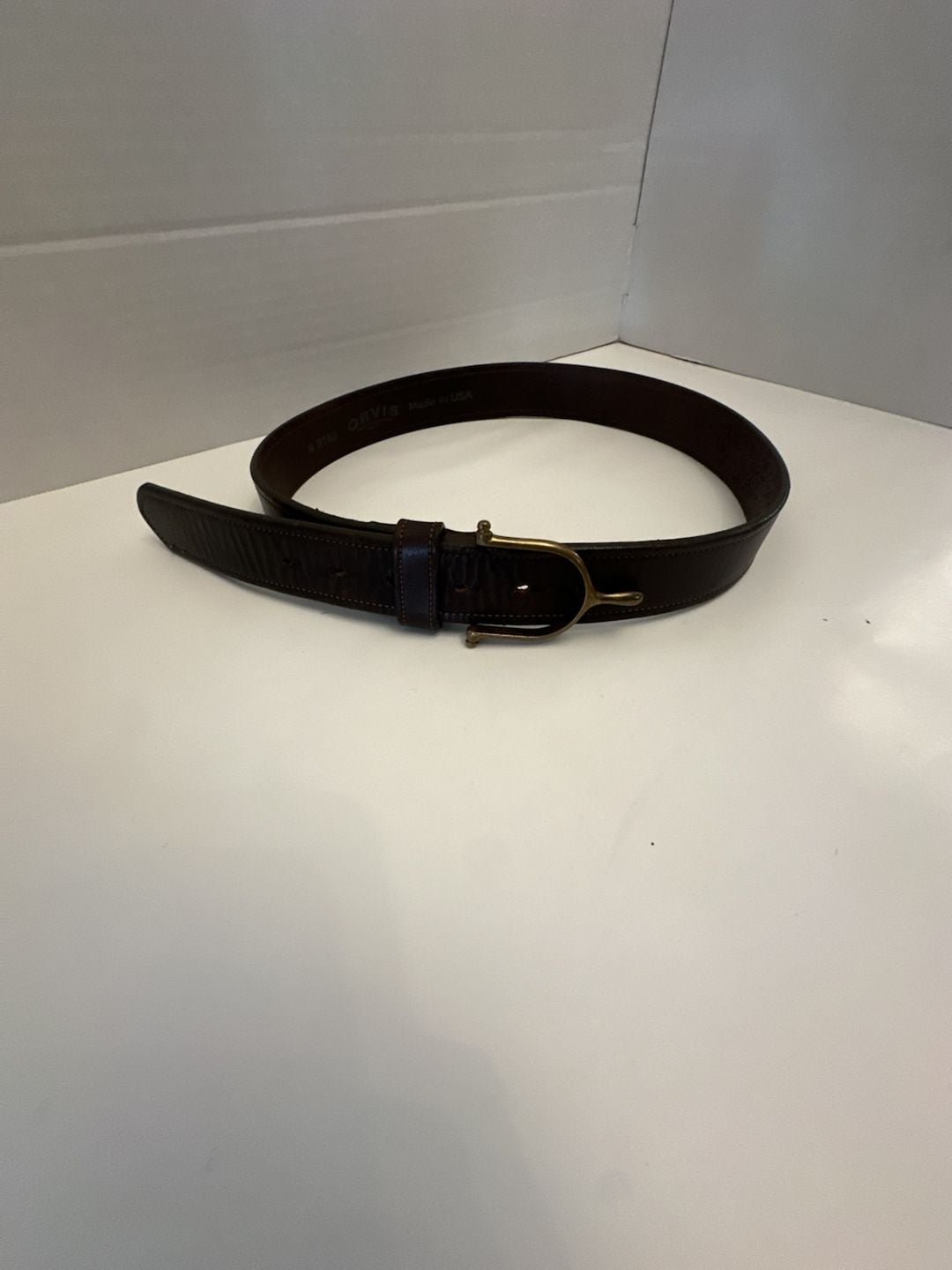 Orvis Brown Leather English Spur Belt Size 914G 4
