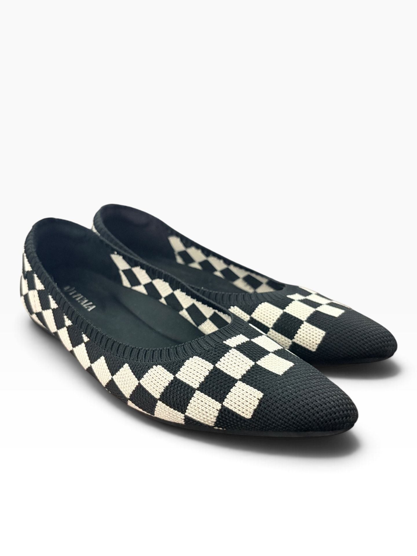 Vivaia Aria 5° Black and White Checkered Pointed-Toe Ballet Flats 3