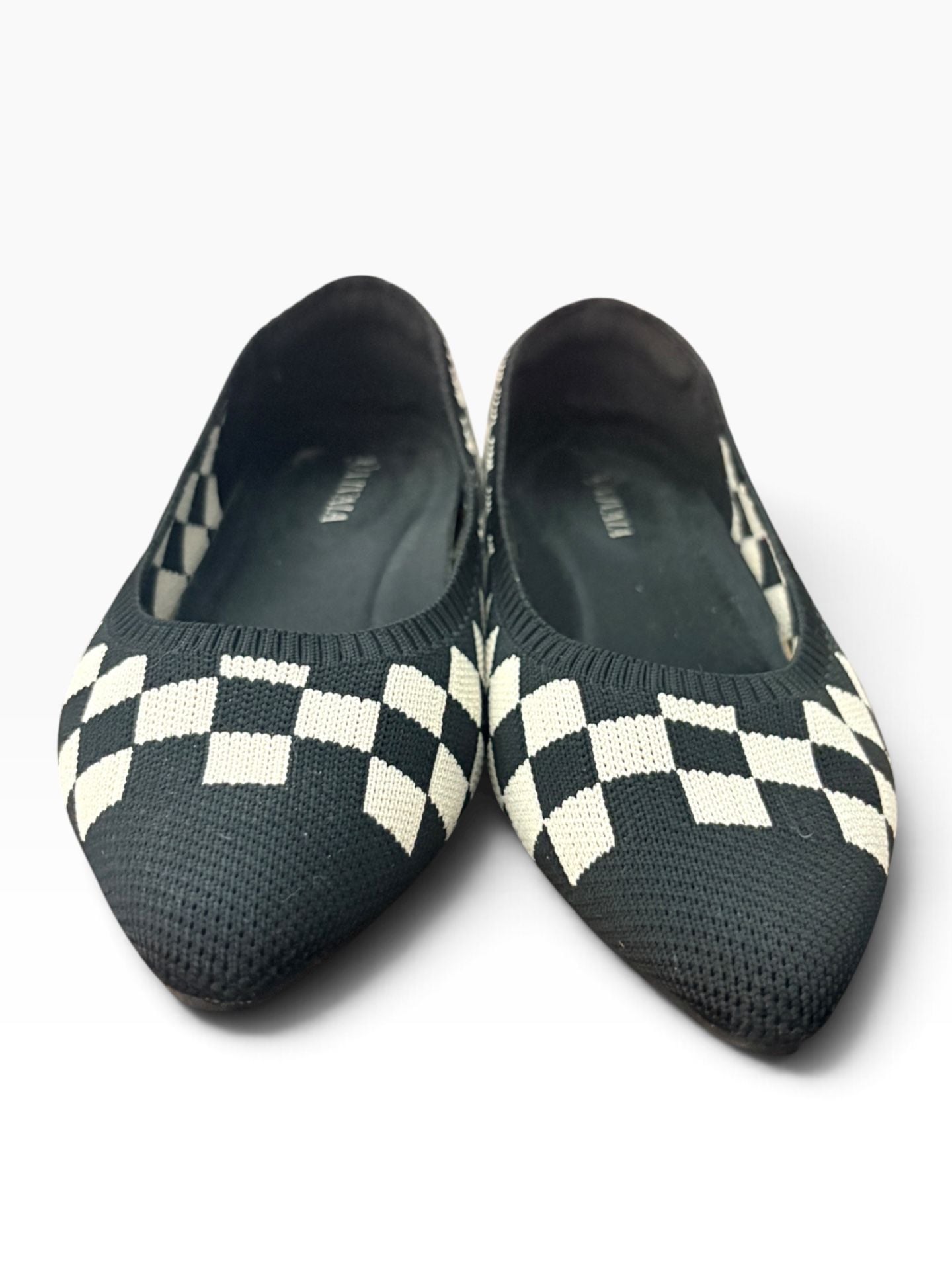 Vivaia Aria 5° Black and White Checkered Pointed-Toe Ballet Flats 8
