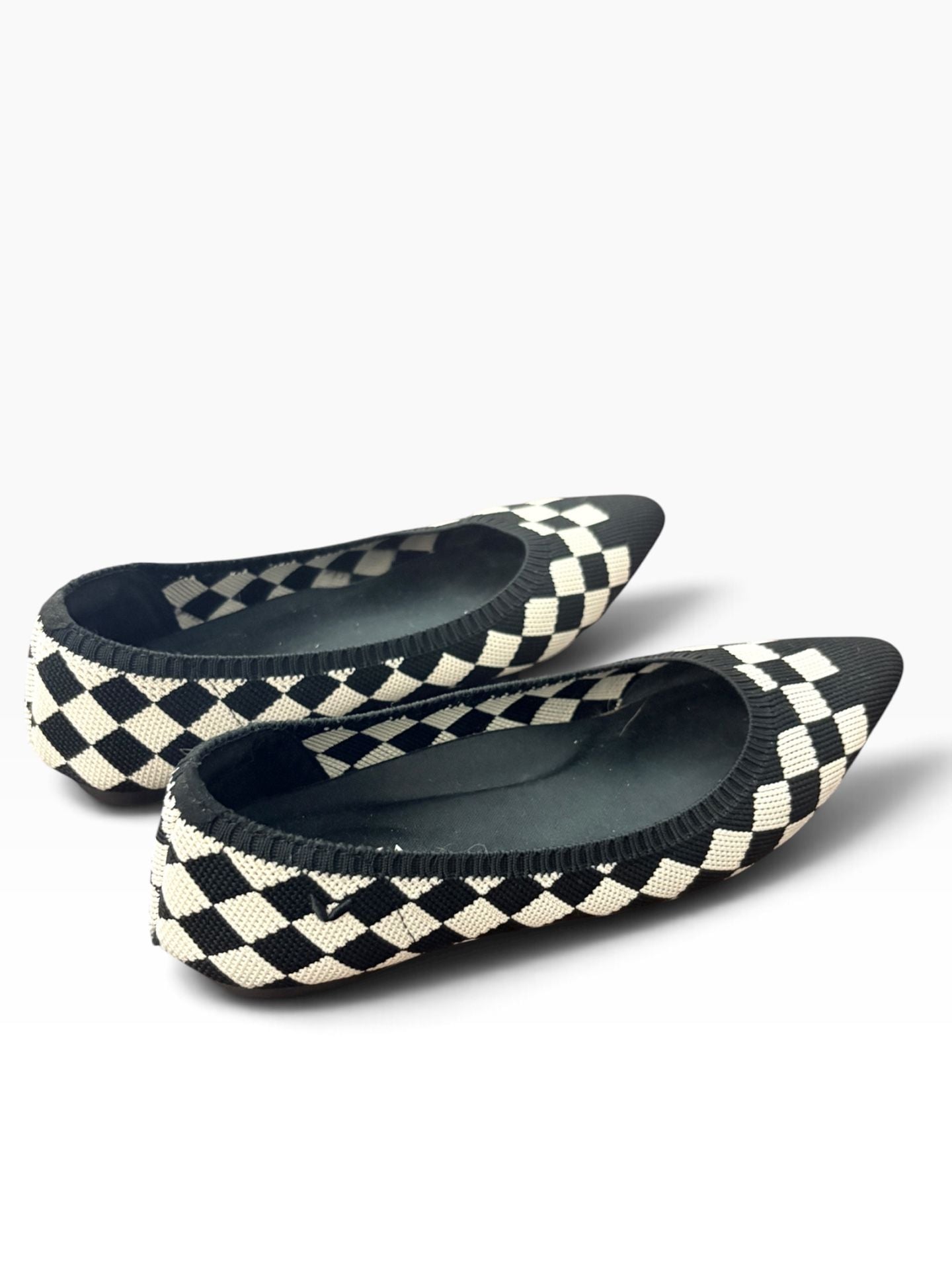 Vivaia Aria 5° Black and White Checkered Pointed-Toe Ballet Flats 11