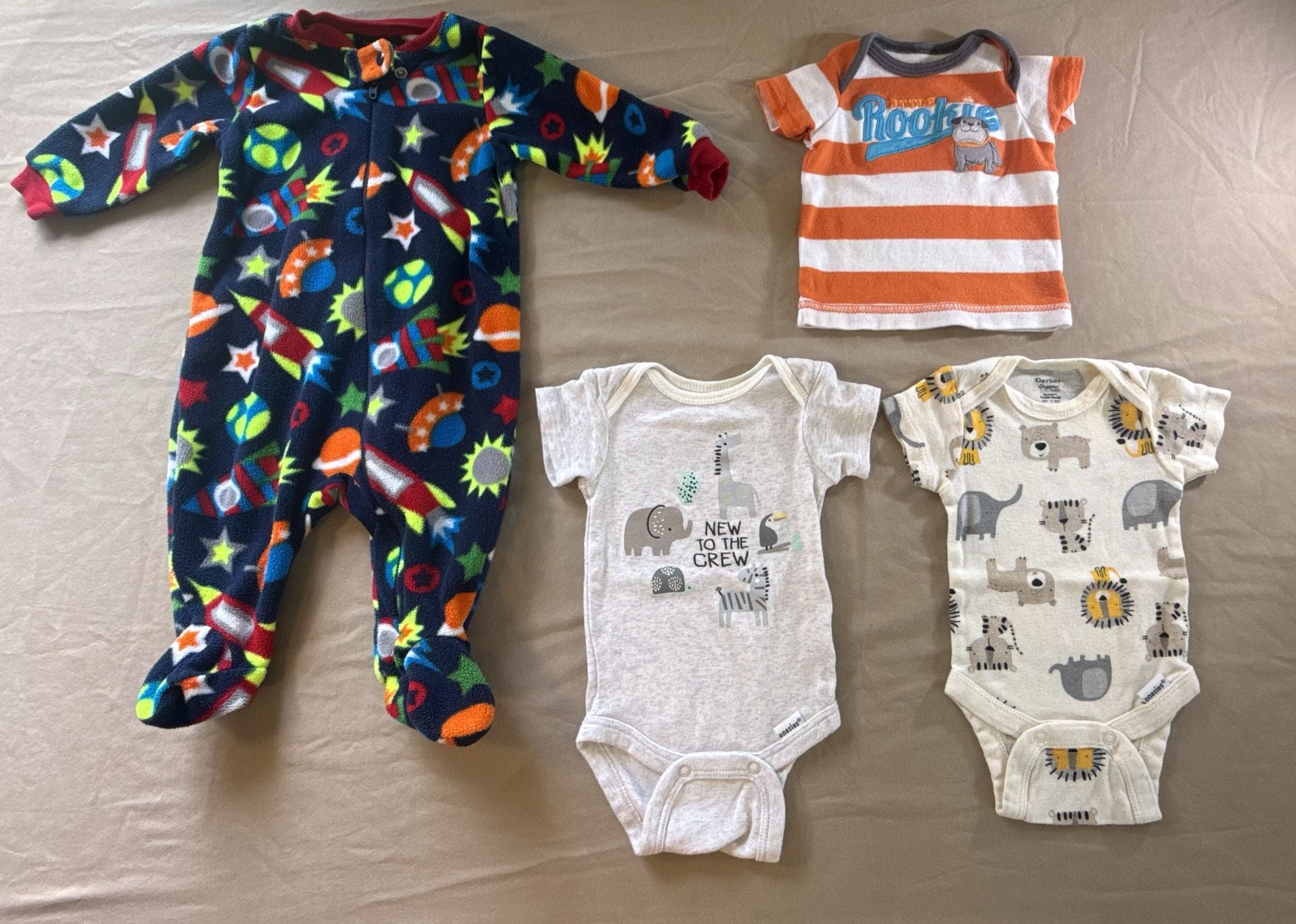 Baby Boy Mixed Lot 0-3M Newborn Clothes Pajamas 1