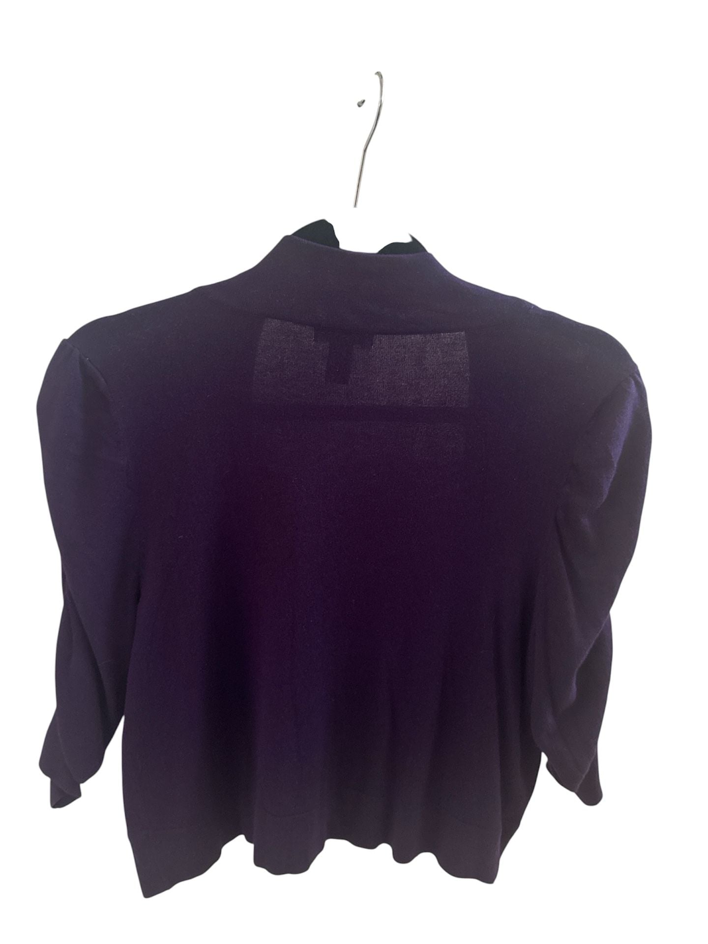 Cupio Open Front Cardigan Size L Purple Rayon Blend Cropped Sweater Top 3