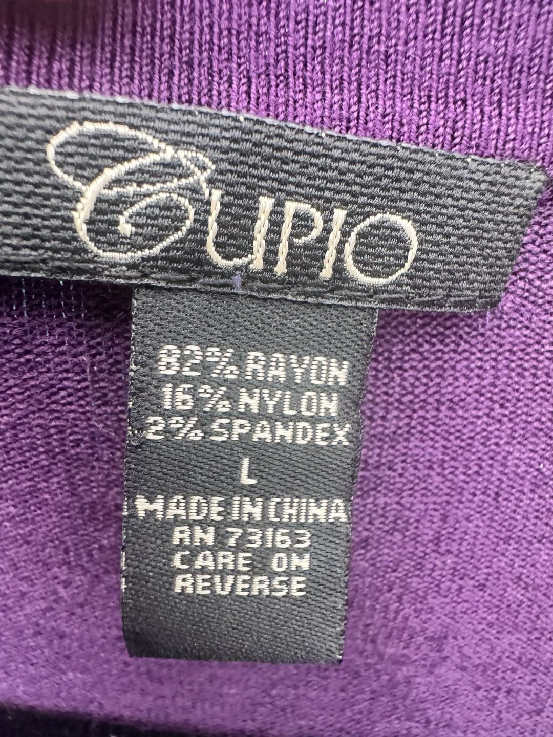 Cupio Open Front Cardigan Size L Purple Rayon Blend Cropped Sweater Top 4