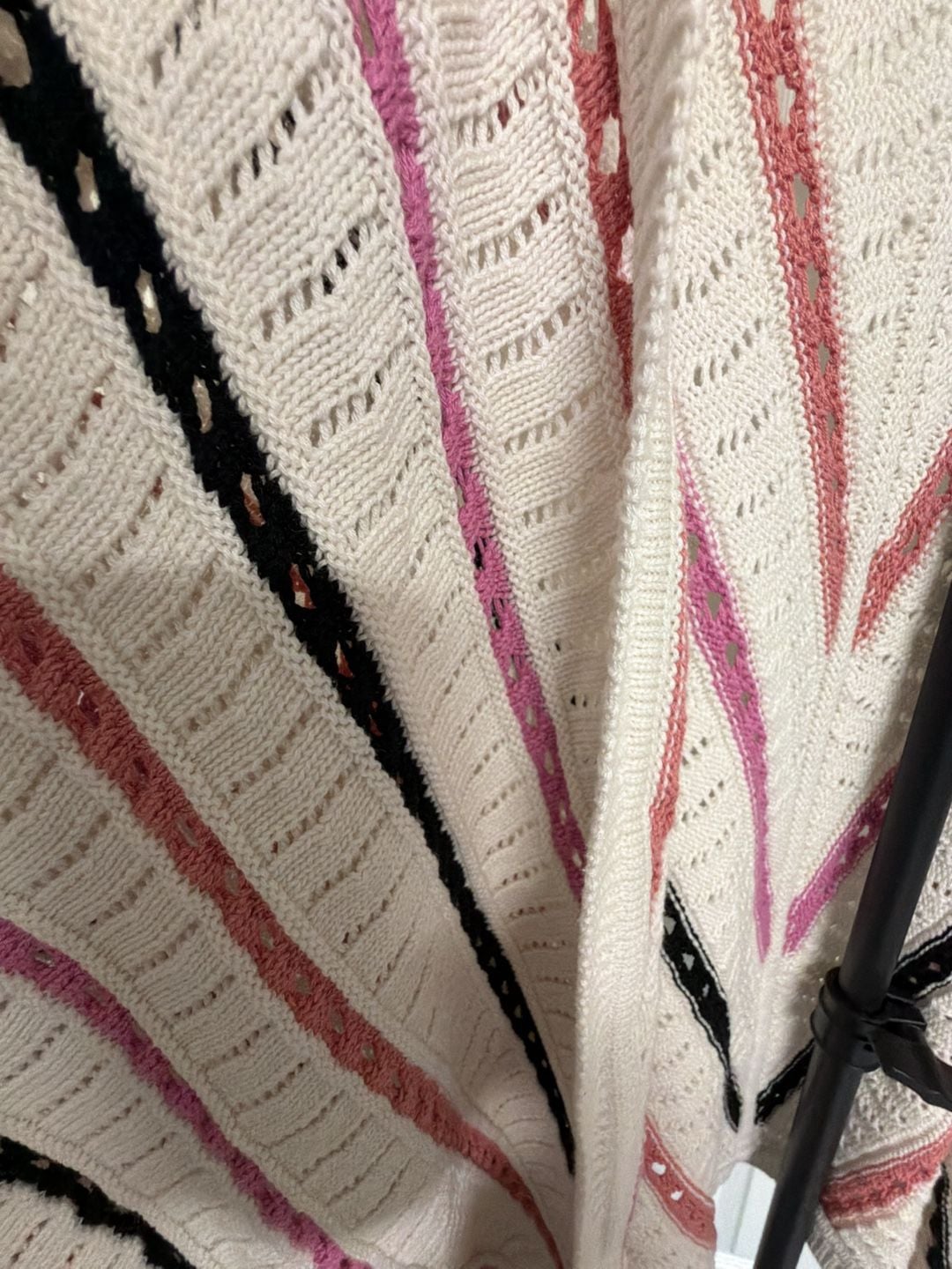 Lane Bryant 22/24 White Striped Open Weave Knit Cardigan Sweater/153 5