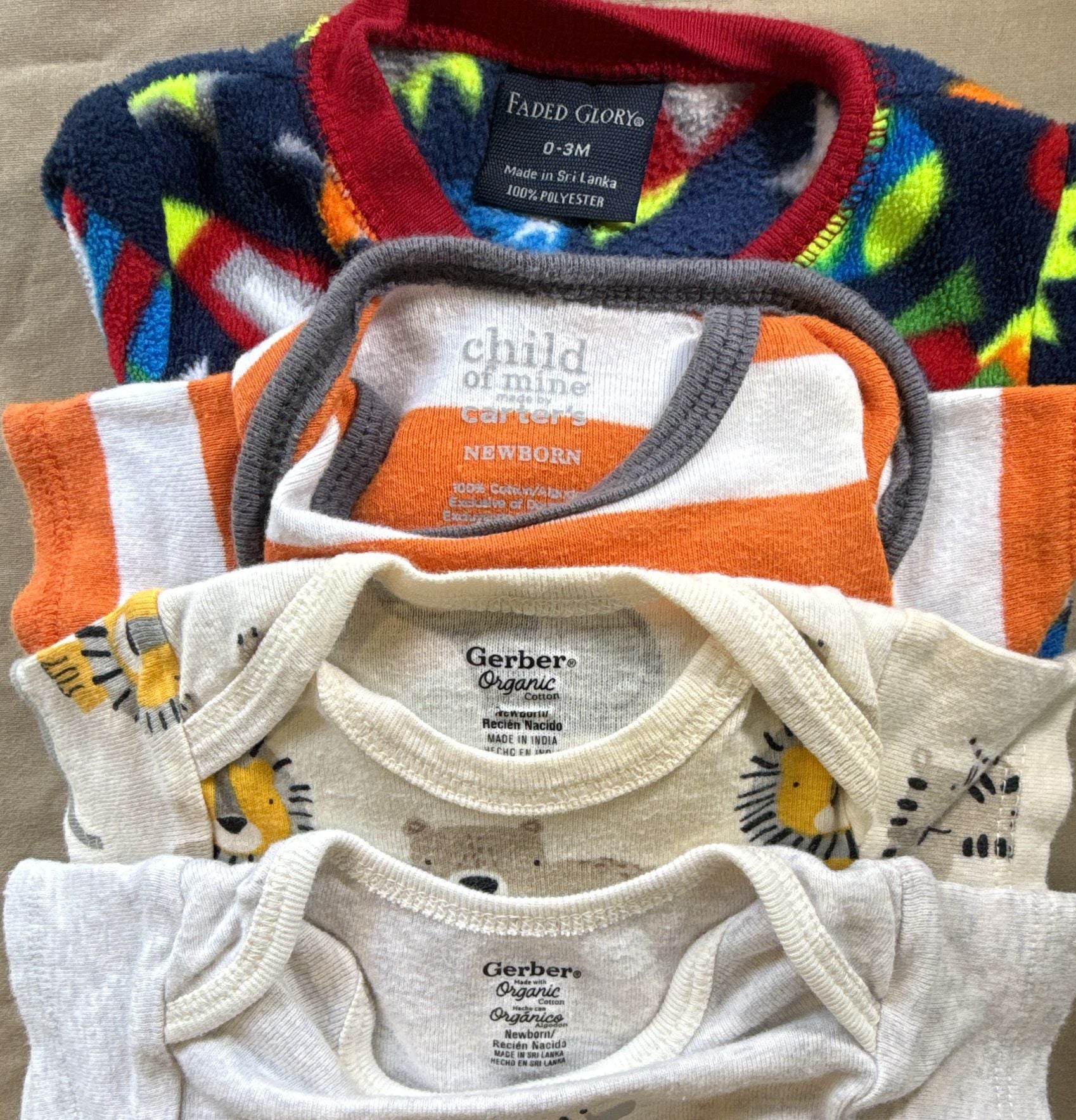 Baby Boy Mixed Lot 0-3M Newborn Clothes Pajamas 3