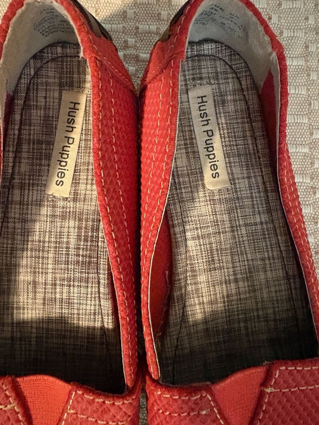 Hush Puppies Red Woven Espadrille Slip-On Loafers 11