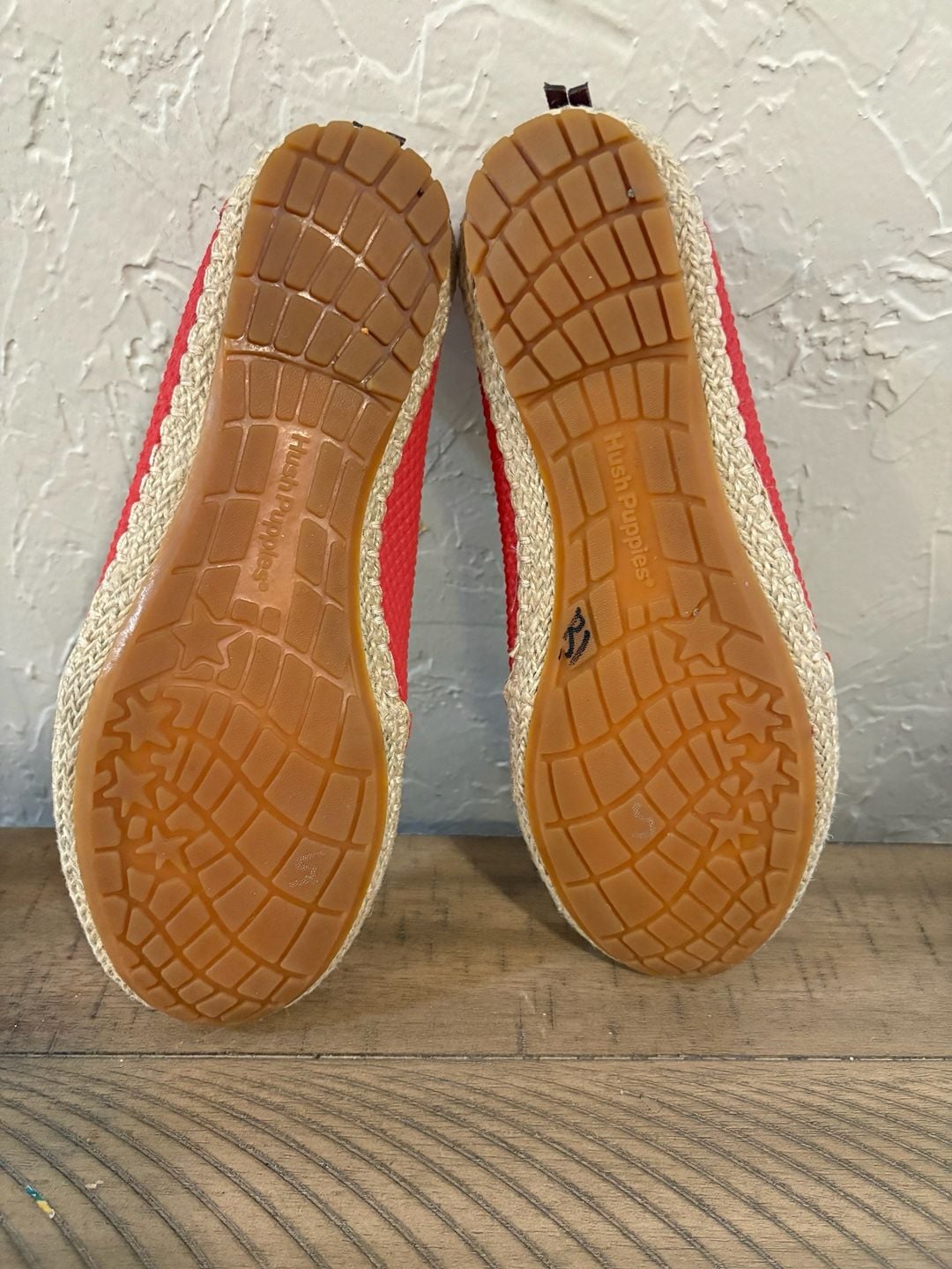 Hush Puppies Red Woven Espadrille Slip-On Loafers 12