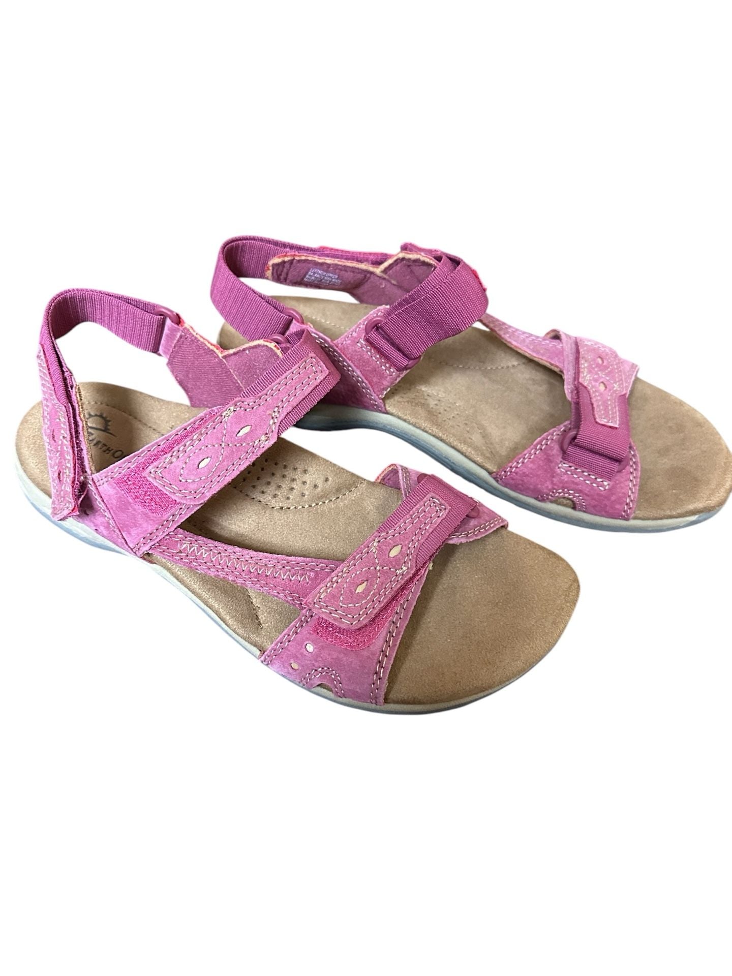Earth Origins Barkley Comfort Sandals Pink Plum Suede Women’s 8.5 W 4