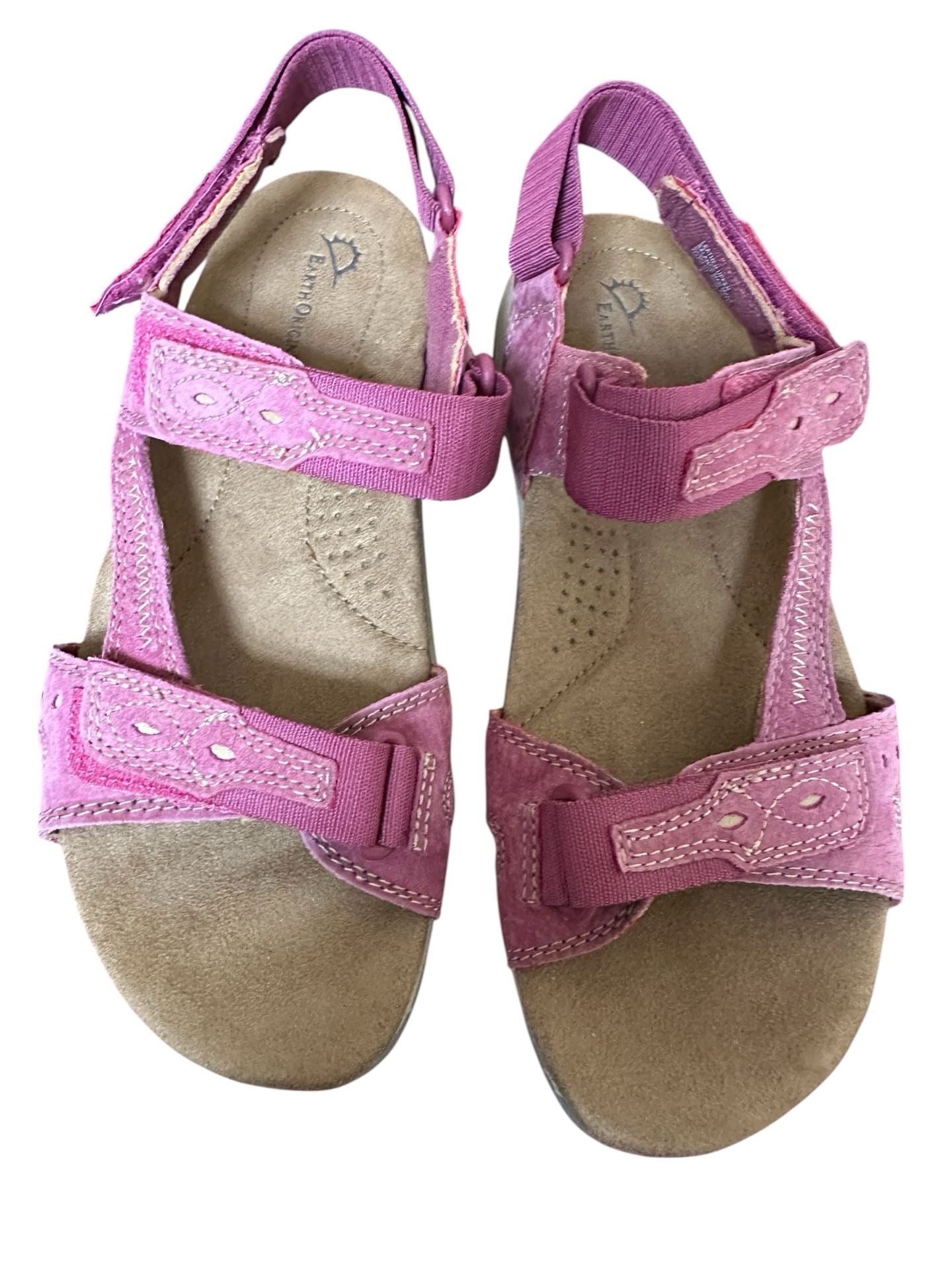 Earth Origins Barkley Comfort Sandals Pink Plum Suede Women’s 8.5 W 5