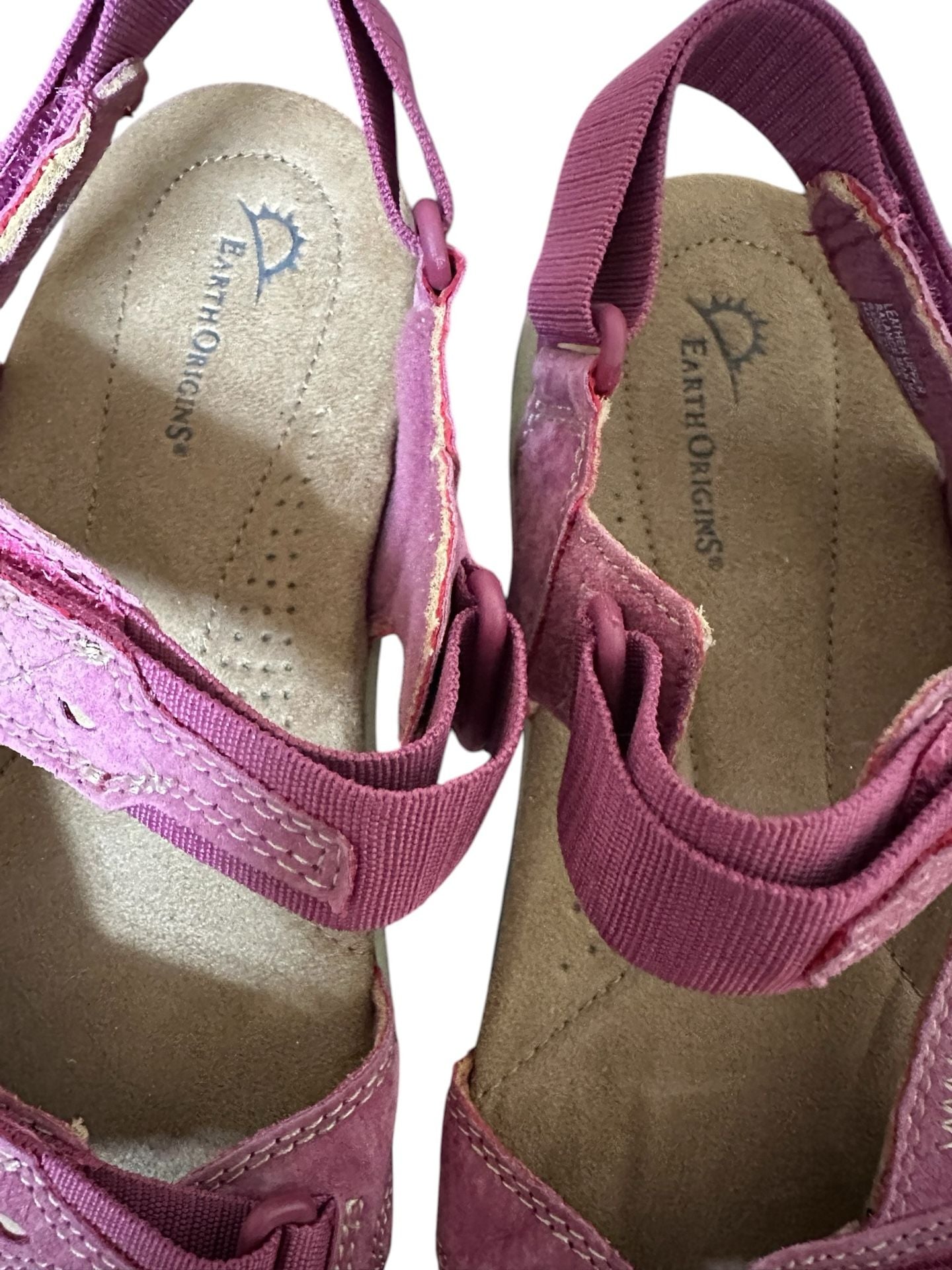 Earth Origins Barkley Comfort Sandals Pink Plum Suede Women’s 8.5 W 6