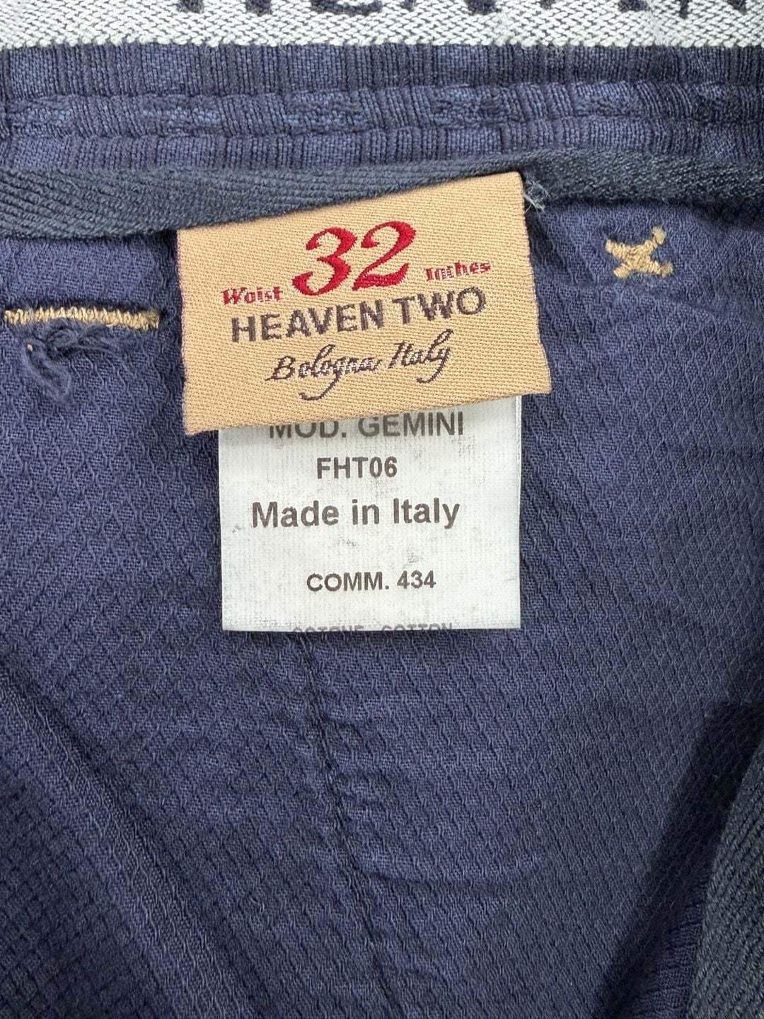 Heaven Two Gemini Pants Size 32 Navy Diamond Pattern Slim Fit Chinos 7