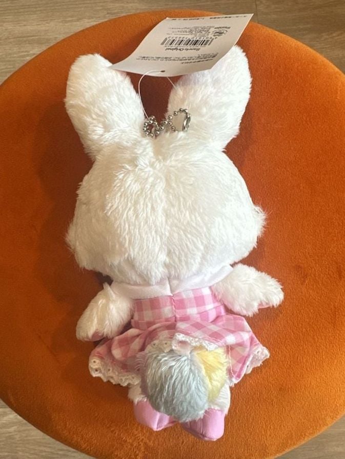 Sanrio Wish Me Mell Plush Doll White Rabbit Pink Gingham Dress 2