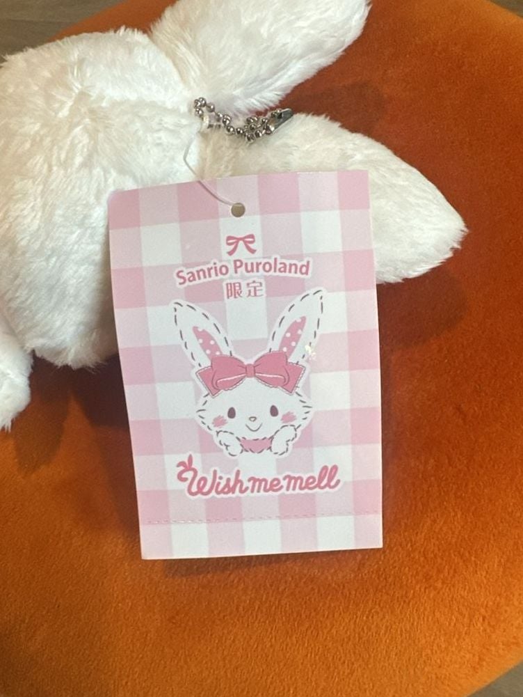 Sanrio Wish Me Mell Plush Doll White Rabbit Pink Gingham Dress 4