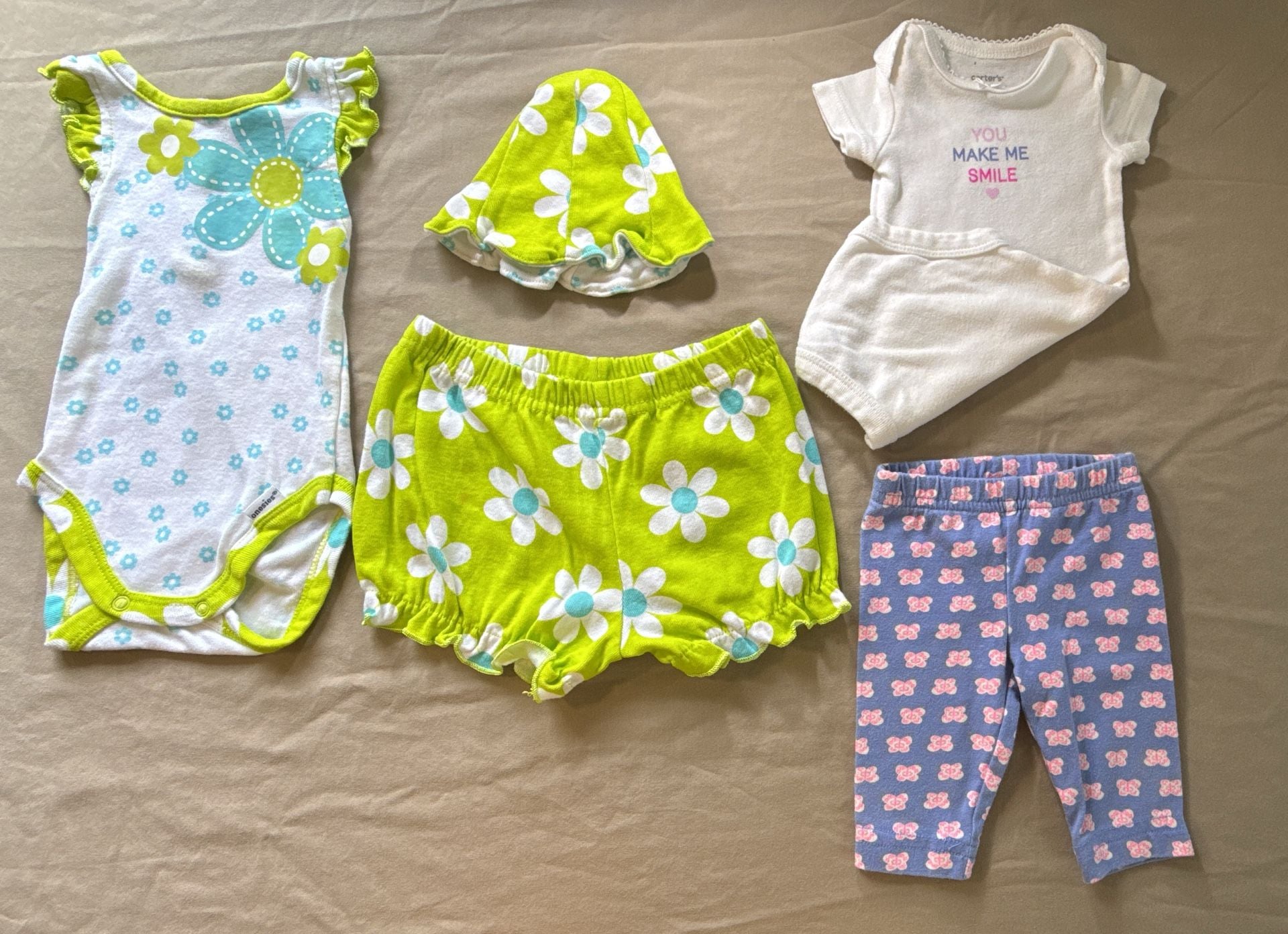 Gerber & Carter's Baby Girl 4-Piece Clothing Set Size NB 1