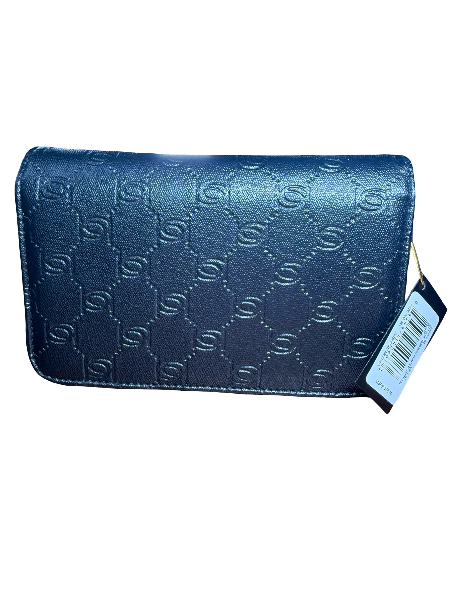 Bebe Celia Monogram Flap Crossbody Bag Black 10