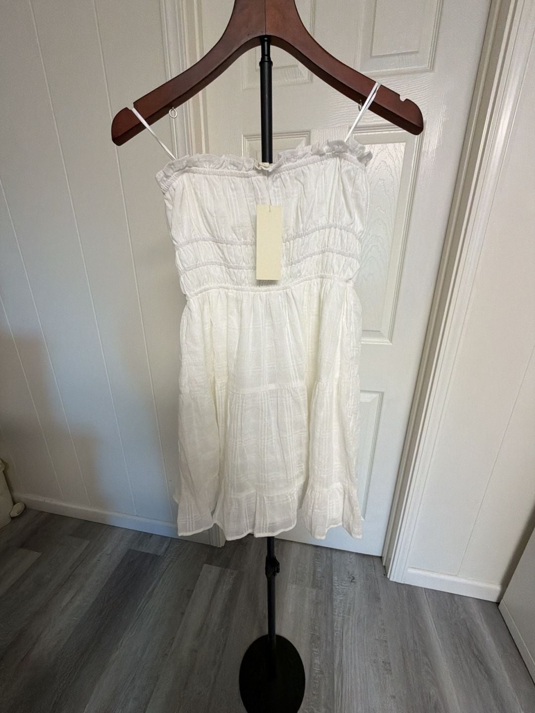 Thirty Thirty White Off The Shoulder Mini Dress Size L/154 5