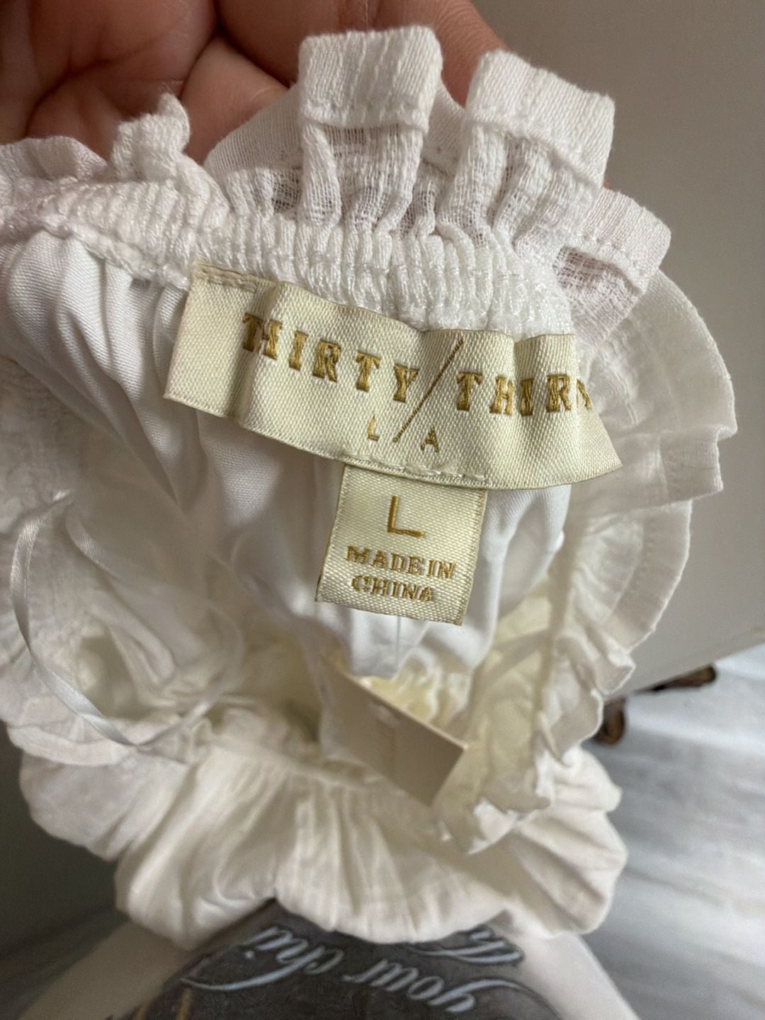 Thirty Thirty White Off The Shoulder Mini Dress Size L/154 7