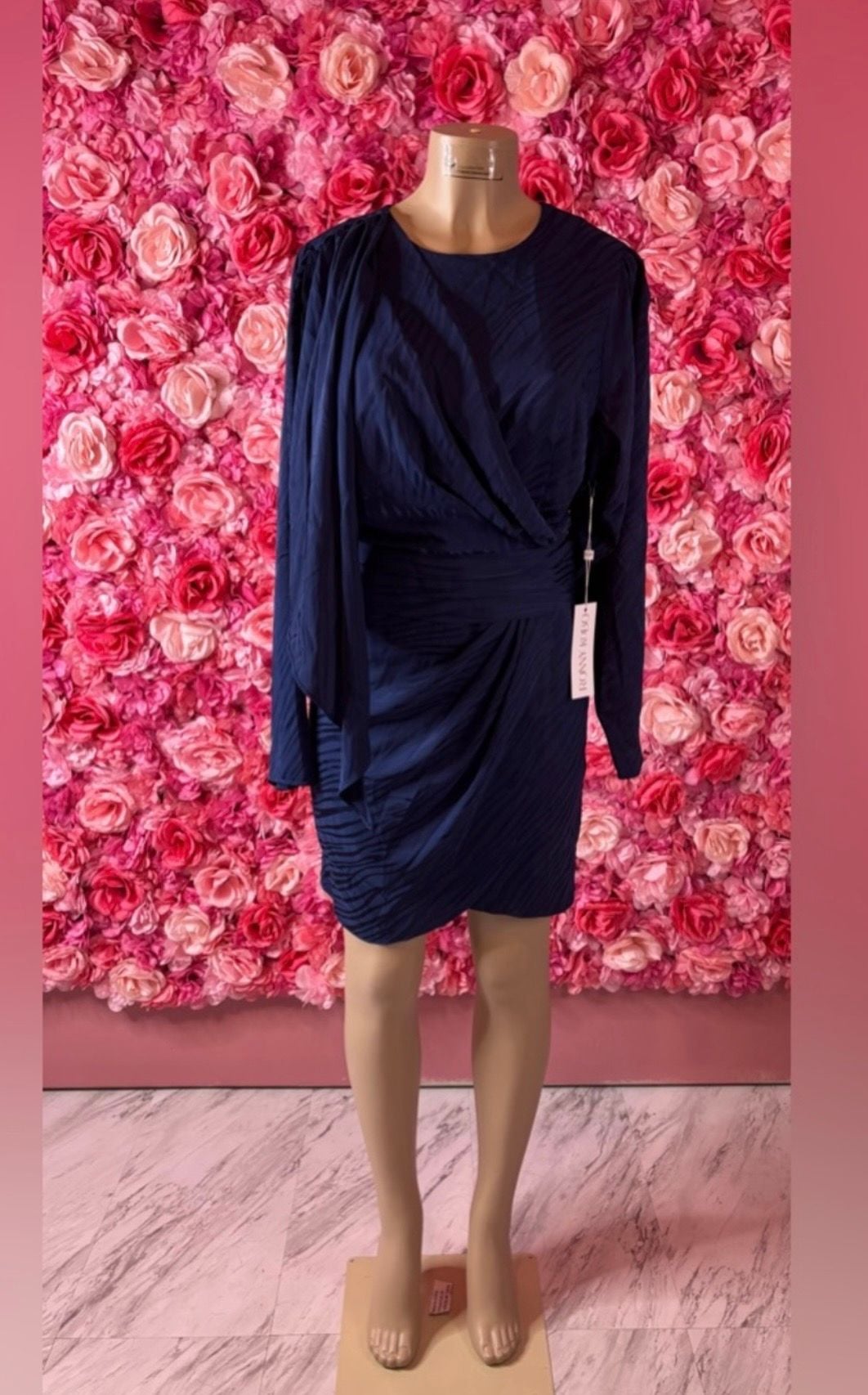 NWT RONNY KOBO Shanaya Cocktail Mini Dress Navy S 2