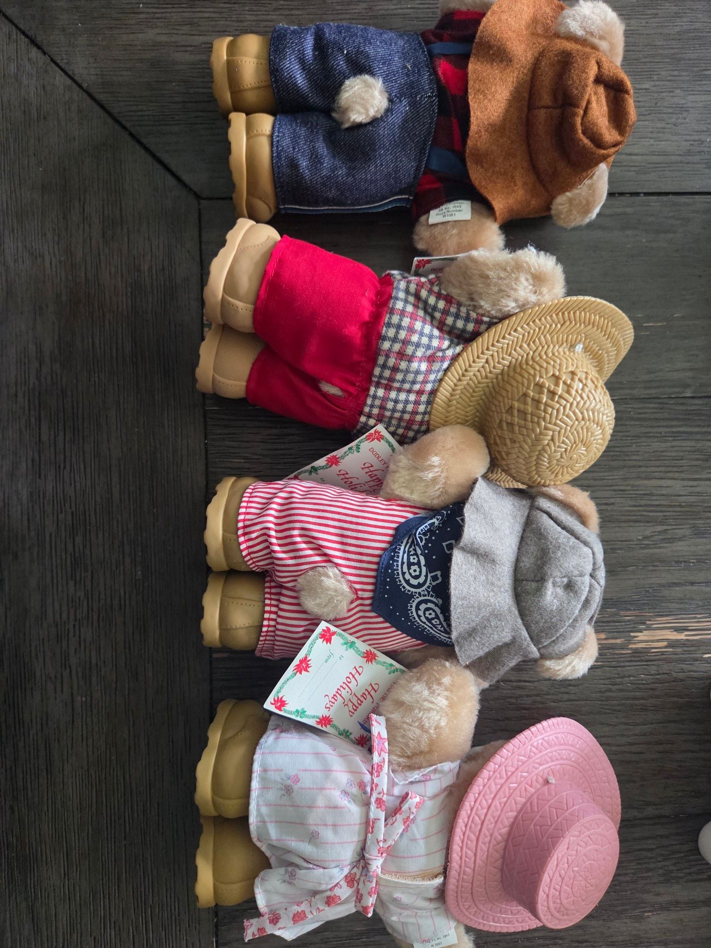 Wendy's Furskins Bears Set of 4 Vintage 1986 Holiday Plush Toys 2