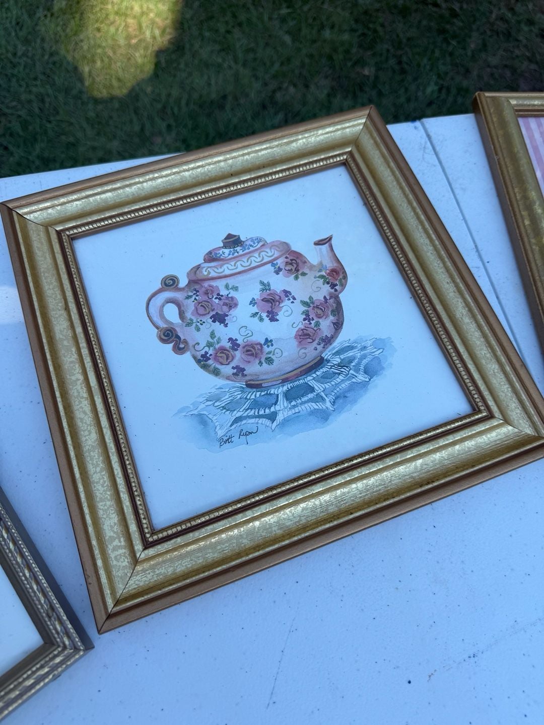 Sandy Clough Framed Botanical Art Prints Set of 4 Gold Frames 1