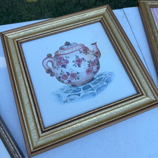 Sandy Clough Framed Botanical Art Prints Set of 4 Gold Frames
