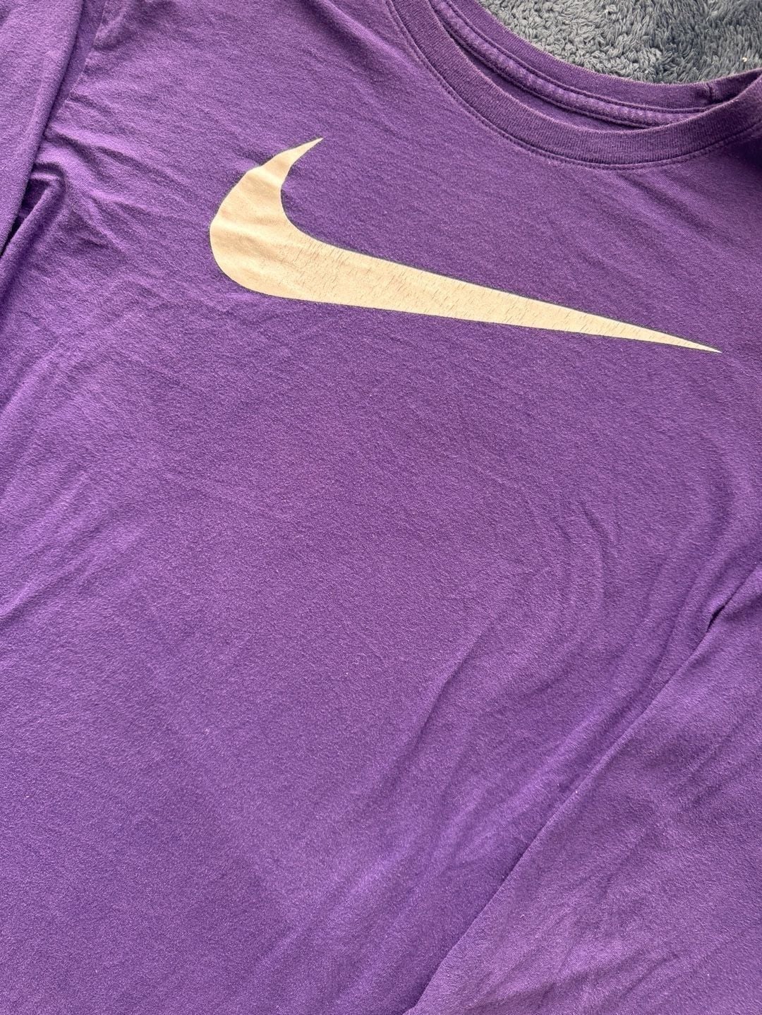 Nike The Nike Tee Long Sleeve Minimalist Shirt Size XL Purple White Swoosh 4