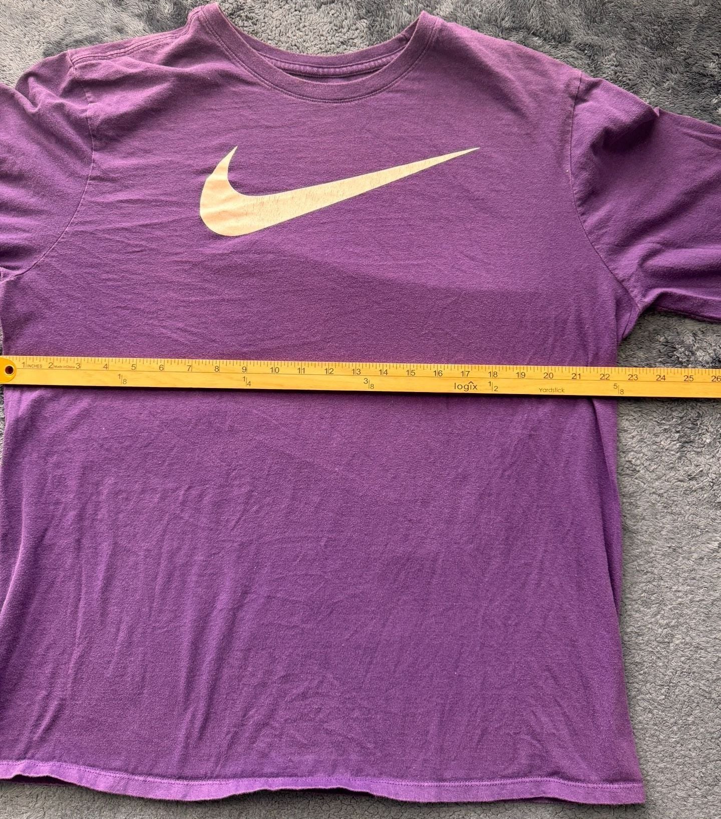 Nike The Nike Tee Long Sleeve Minimalist Shirt Size XL Purple White Swoosh 8