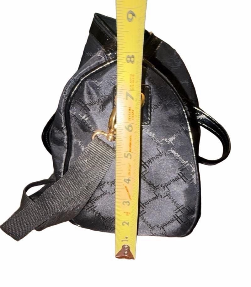 Harrods Black Monogram Boston Bag Y2K Shoulder Crossbody Handbag 17