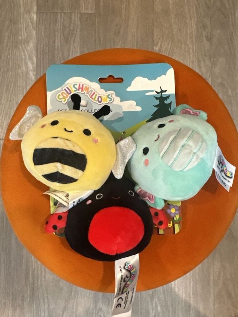 Squishmallows Bug Squishmallow Set 3.5" with Squeaker 3 Assorted 1