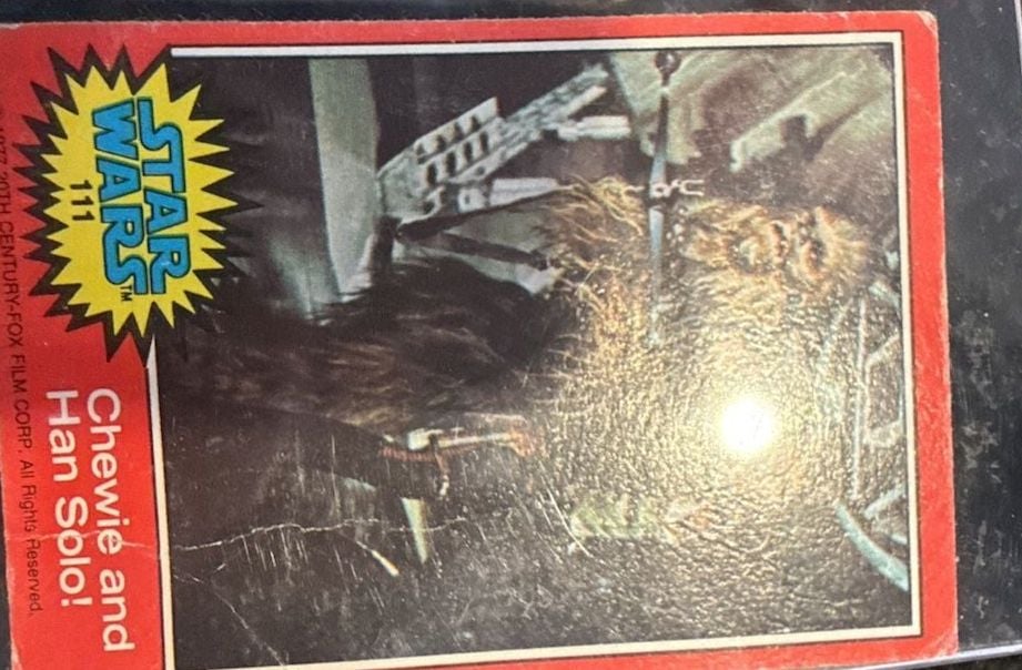 1977 Star Wars Series 2 Solo And Chewie Prepare To Leave Luke Card #91 1