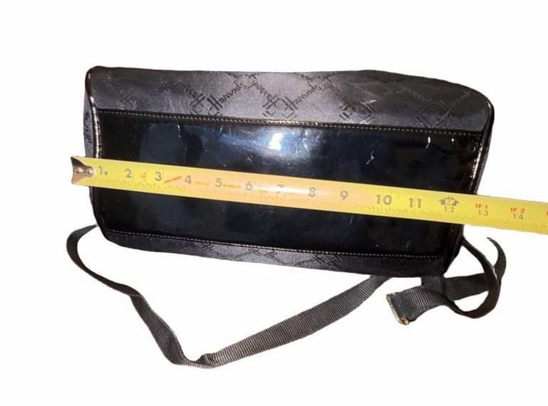 Harrods Black Monogram Boston Bag Y2K Shoulder Crossbody Handbag 19