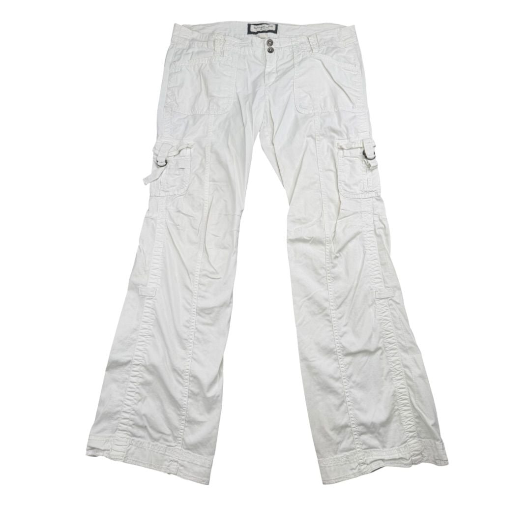 Abercrombie & Fitch Cargo Pants White Stretch Sz. 10 2
