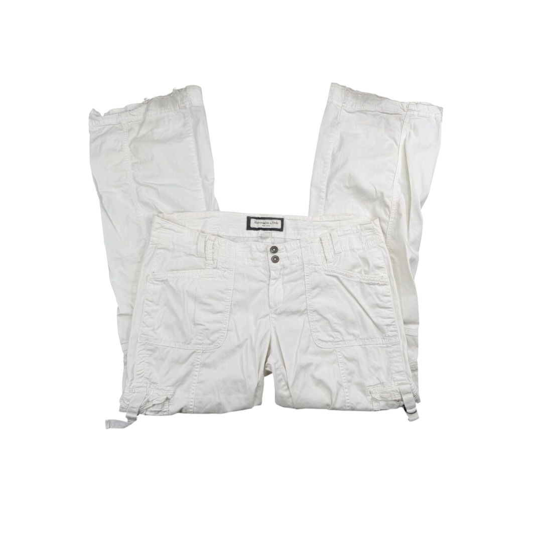 Abercrombie & Fitch Cargo Pants White Stretch Sz. 10 5