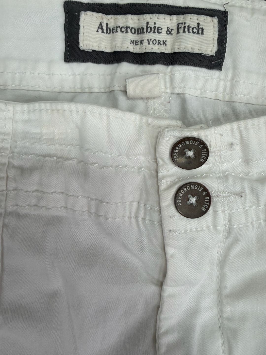 Abercrombie & Fitch Cargo Pants White Stretch Sz. 10 8