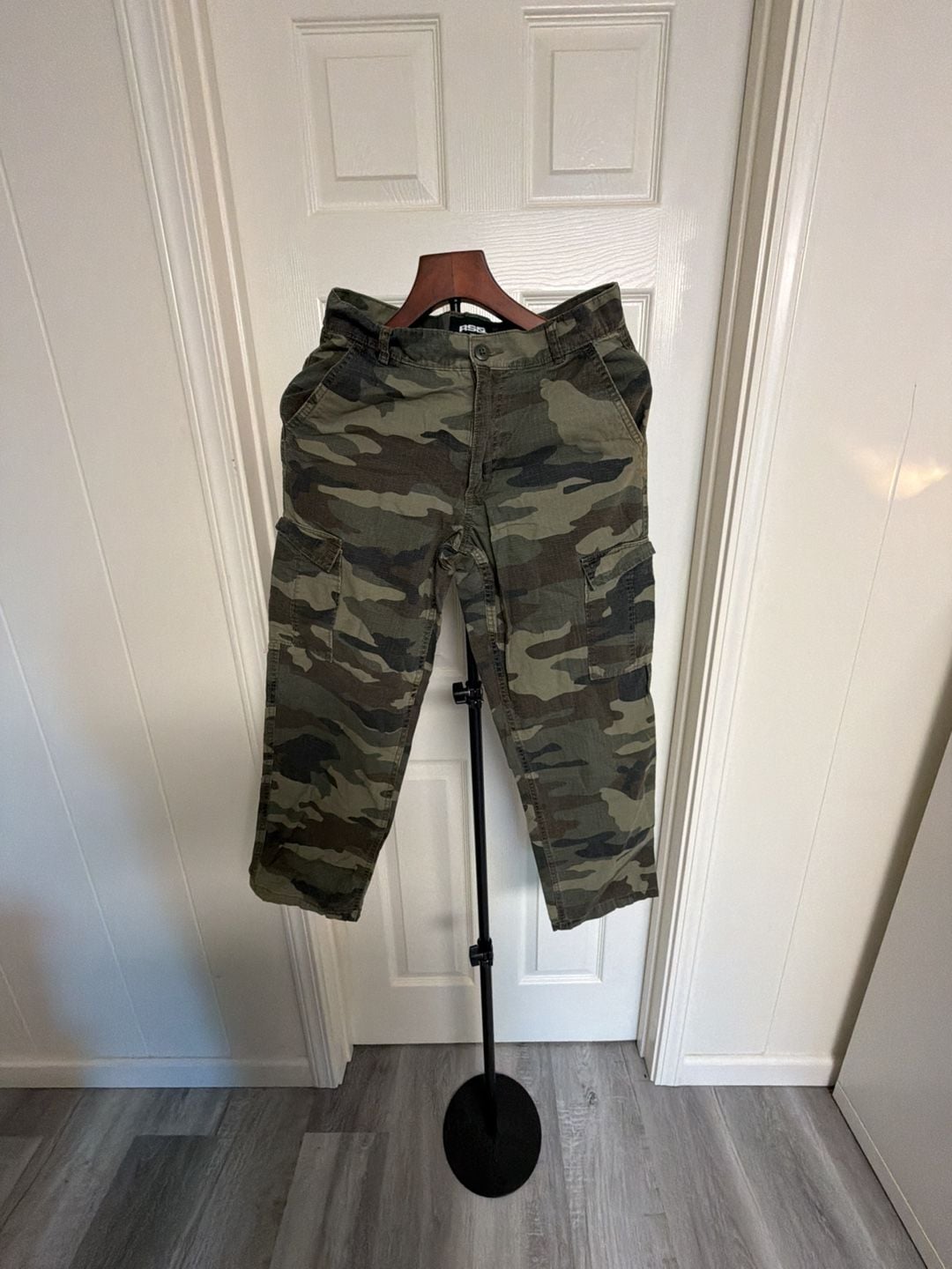 RSQ Camo Cargo Pants Size 16 Loose Fit Green Woodland Camouflage/155 2