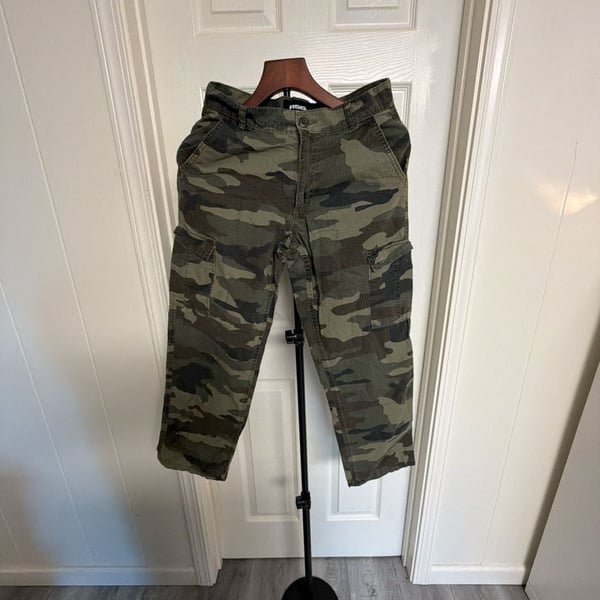 RSQ Camo Cargo Pants Size 16 Loose Fit Green Woodland Camouflage/155