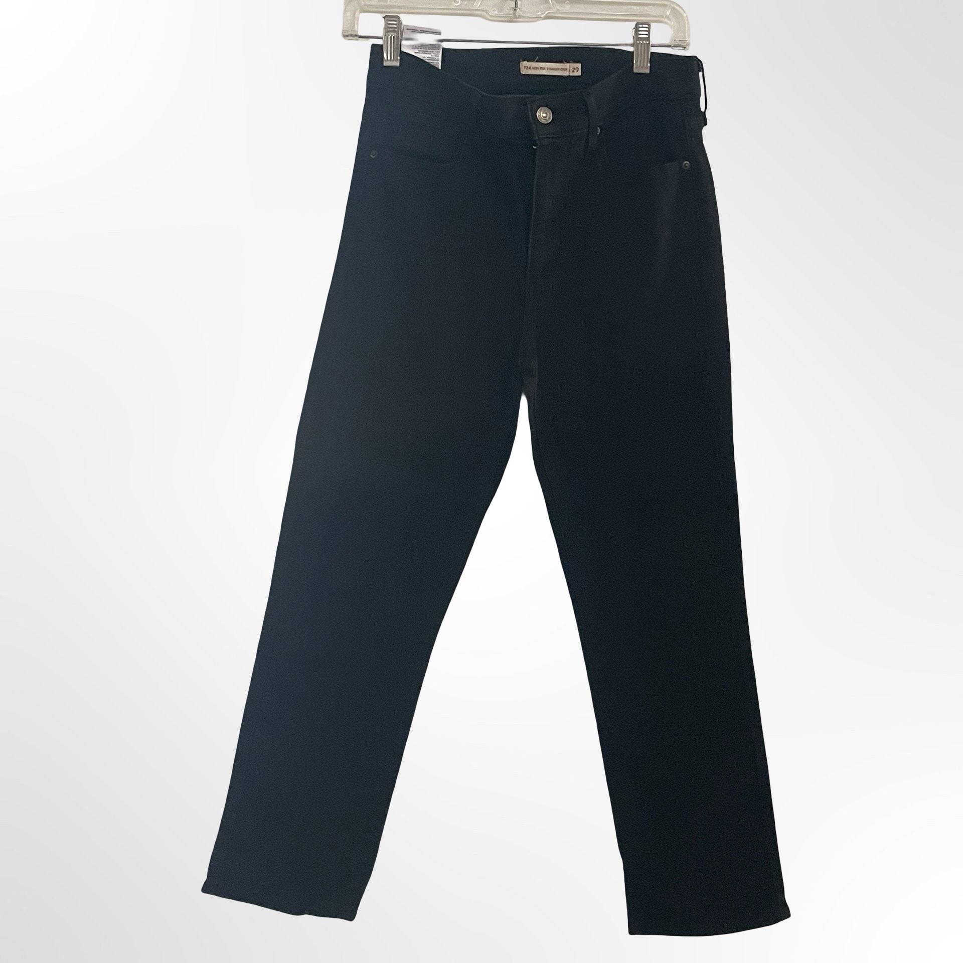 Levi's 724 High Rise Straight Crop Black Jeans Size 29 3