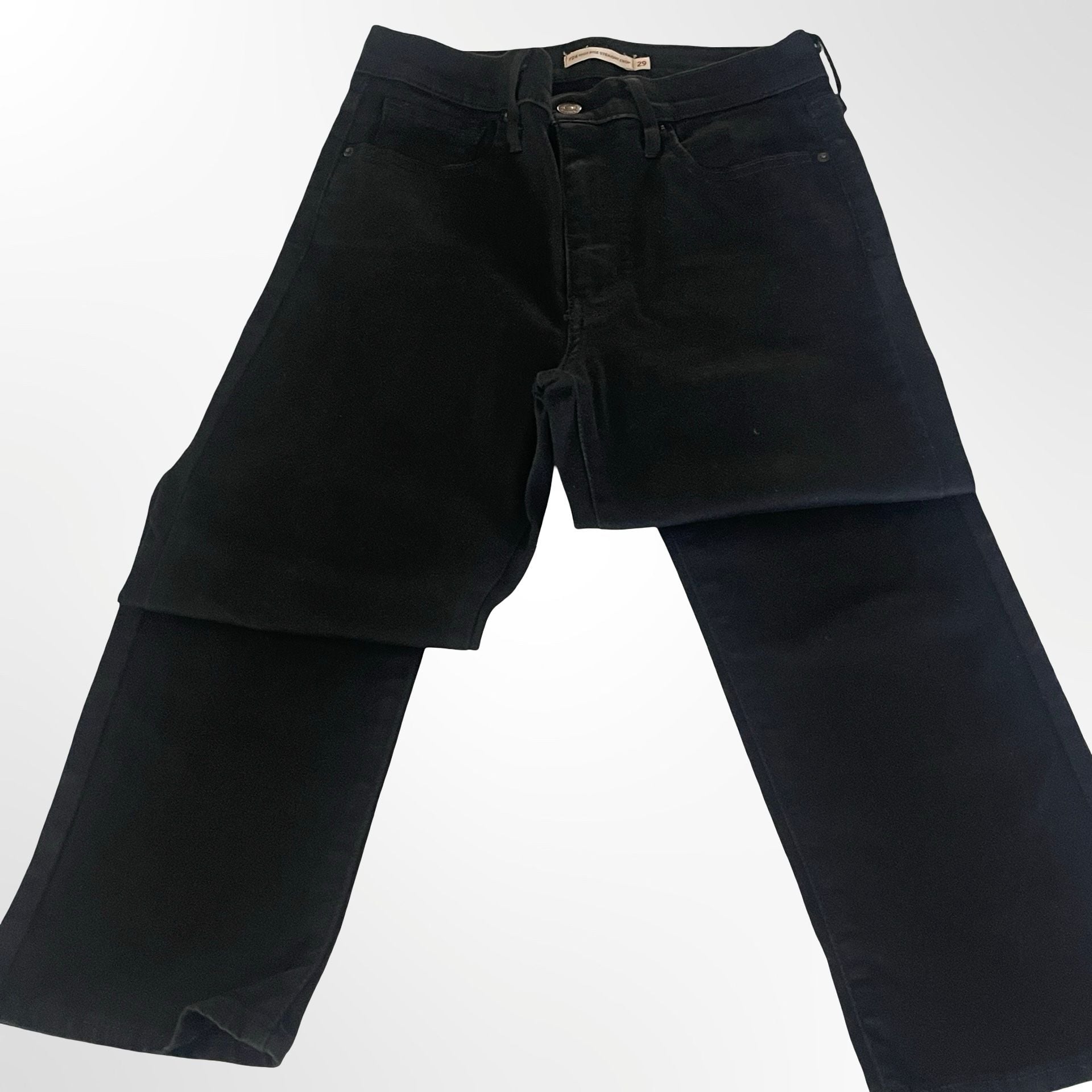 Levi's 724 High Rise Straight Crop Black Jeans Size 29 5