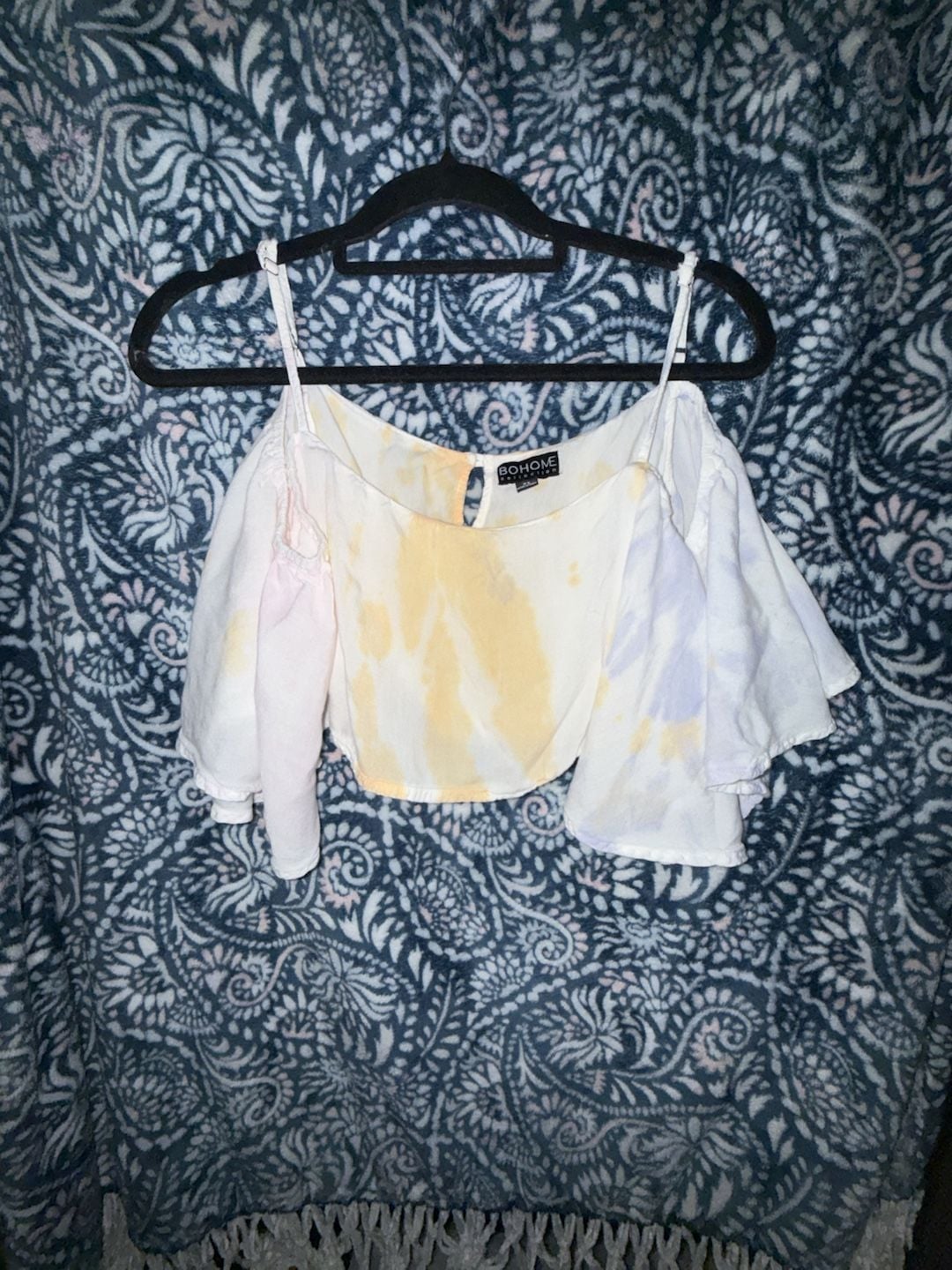Bohome Collection Tie Dye Crop Top Size XS Off Shoulder 2