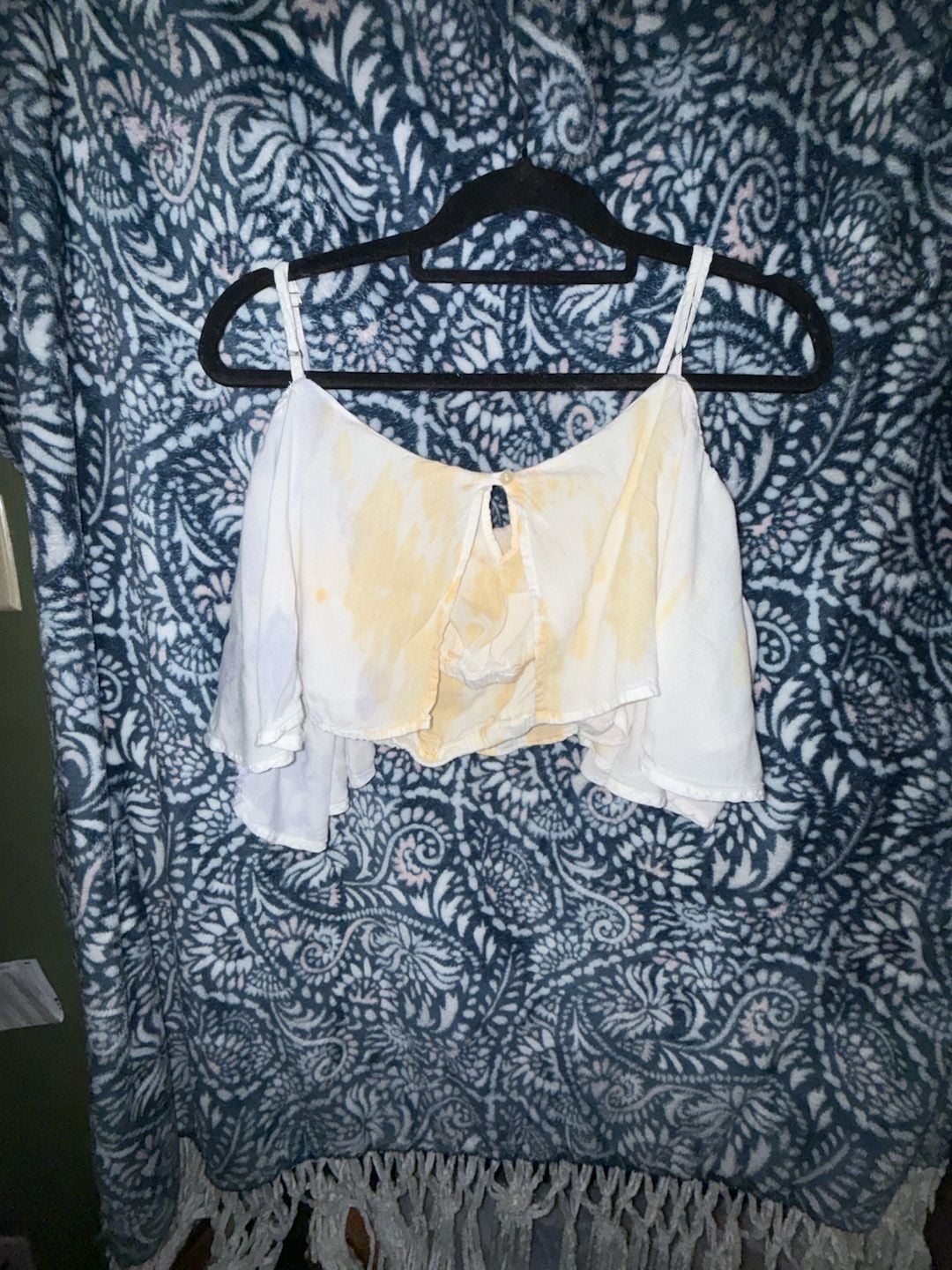 Bohome Collection Tie Dye Crop Top Size XS Off Shoulder 4