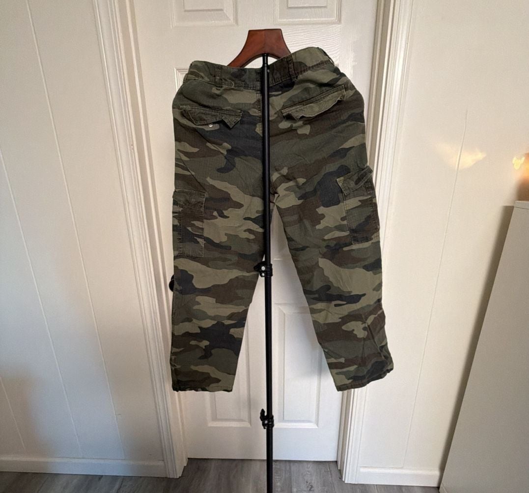 RSQ Camo Cargo Pants Size 16 Loose Fit Green Woodland Camouflage/155 5