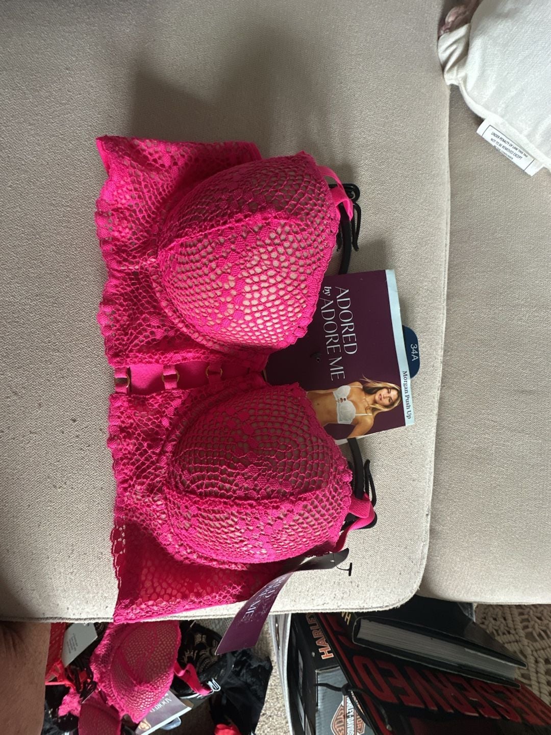 Adored By Adore Me Morgan Push Up Bra Size 34A Hot Pink 2