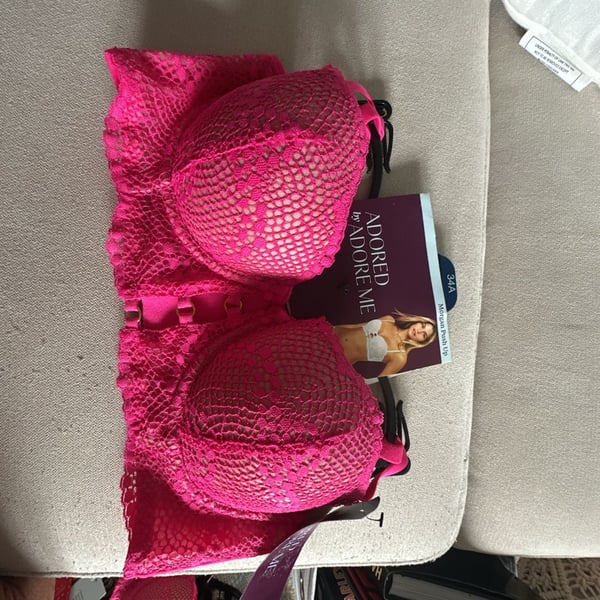 Adored By Adore Me Morgan Push Up Bra Size 34A Hot Pink