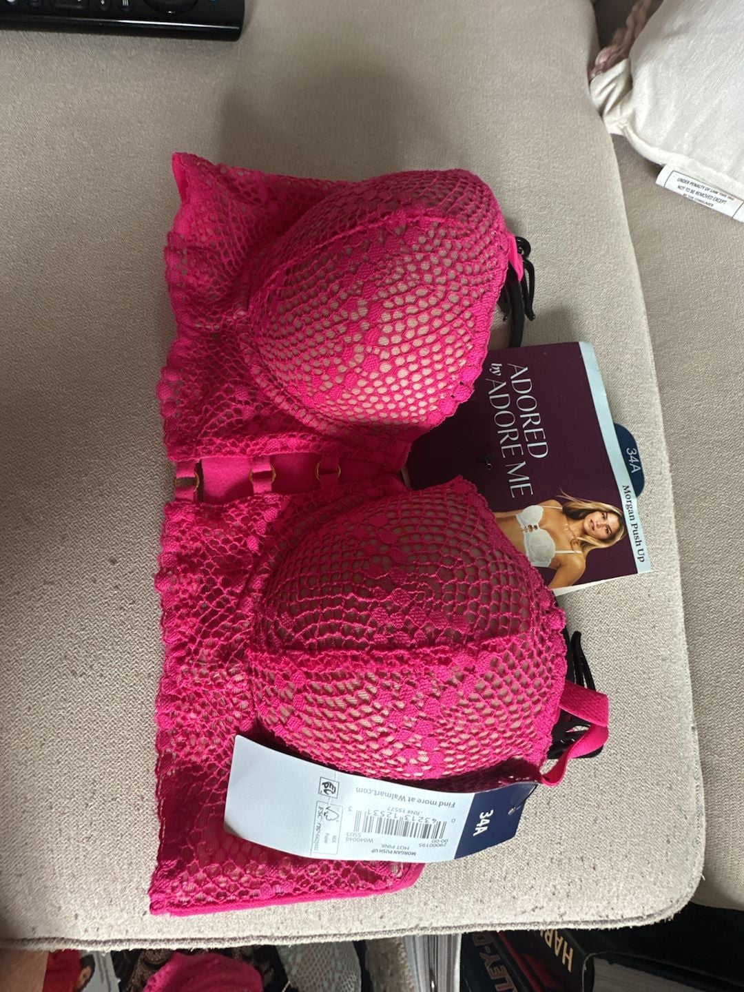 Adored By Adore Me Morgan Push Up Bra Size 34A Hot Pink 3