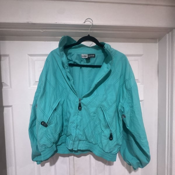 Vintage Jamie Sadock Teal Zip Up Jacket Size M