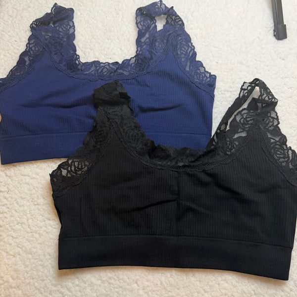 Pink Victoria's Secret Lace Bralette Size L 2 Pack