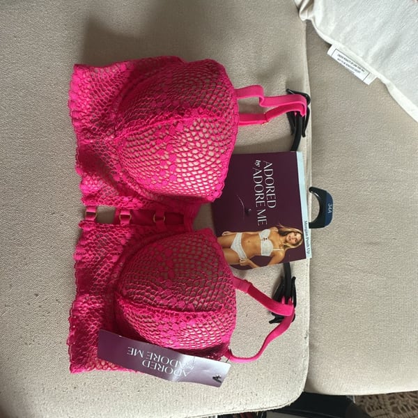 Adored By Adore Me Morgan Push Up Bra Size 34A Pink Lace