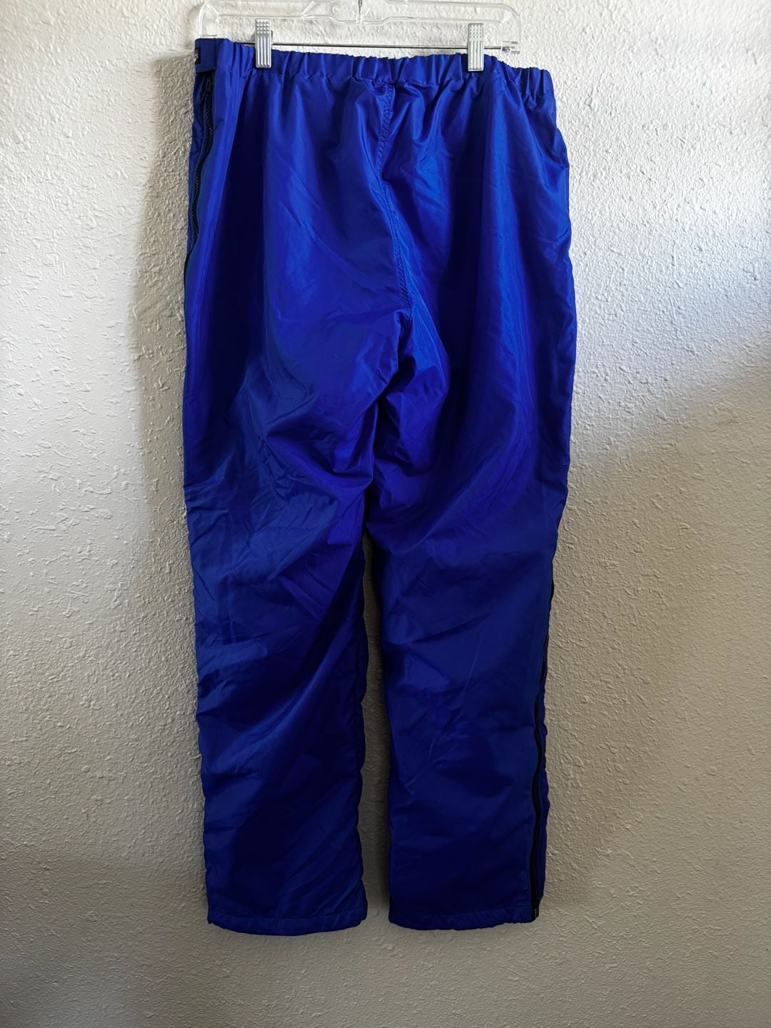Vtg 80s Patagonia Capilene Fleece Lined Full Side Zip Pants Blue Lg made USA 8